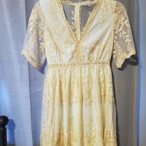 Ivory and white lace dress